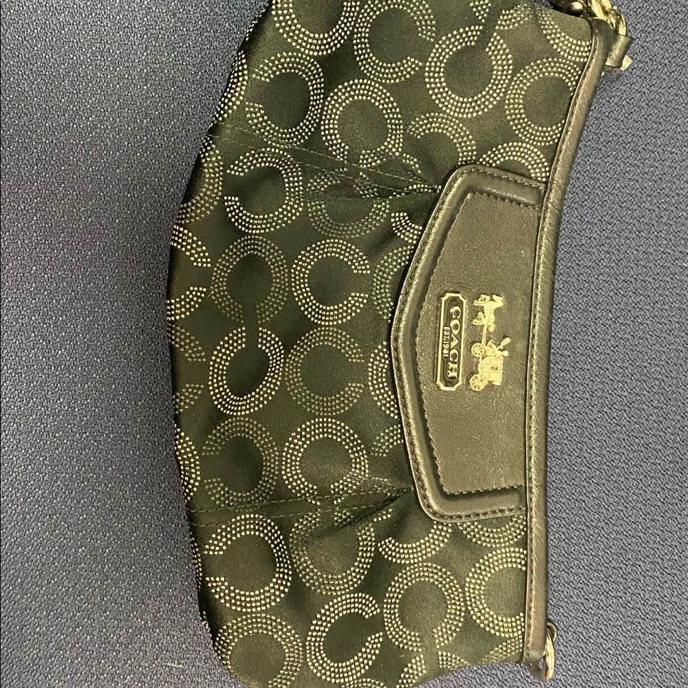 Coach logo black signature wristlet